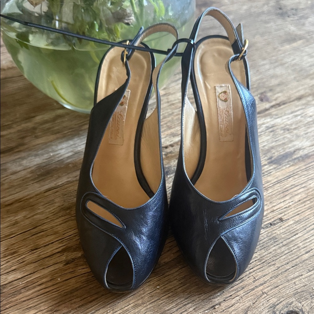 Elegant Black Slingback Heels